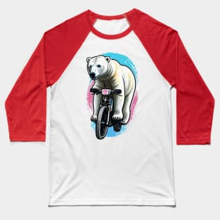 Polar bear on a bike Baseball T-Shirt